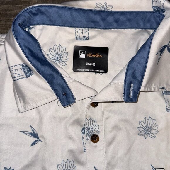 Flomotion Golf Polo Rum Club All Over Print Shirt Sz XLARGE Performance - Picture 6 of 8
